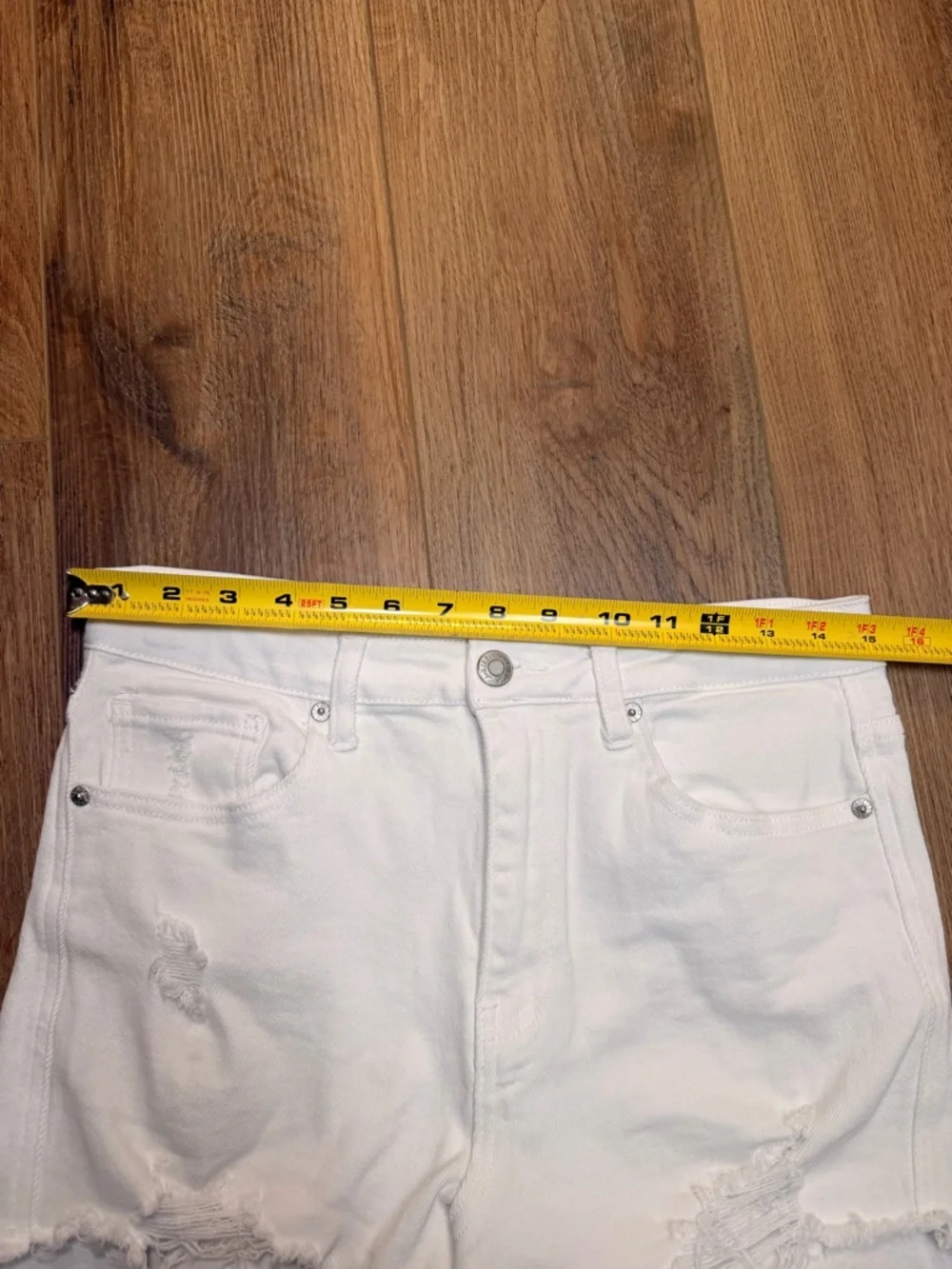 White Distressed Women’s Jean Shorts - Picture 11 of 12